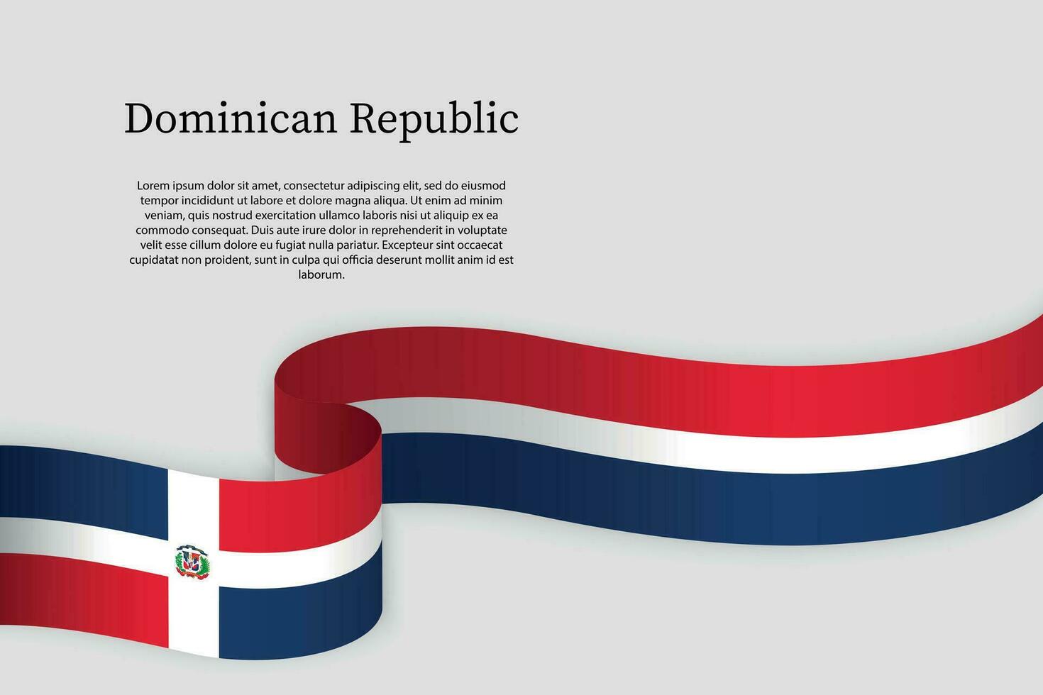 Ribbon flag of Dominican Republic. Celebration background vector