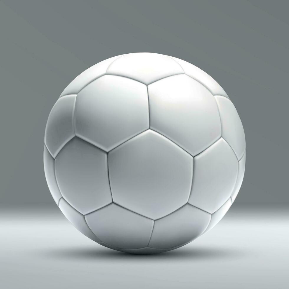 3d realista blanco blanco fútbol pelota aislado vector