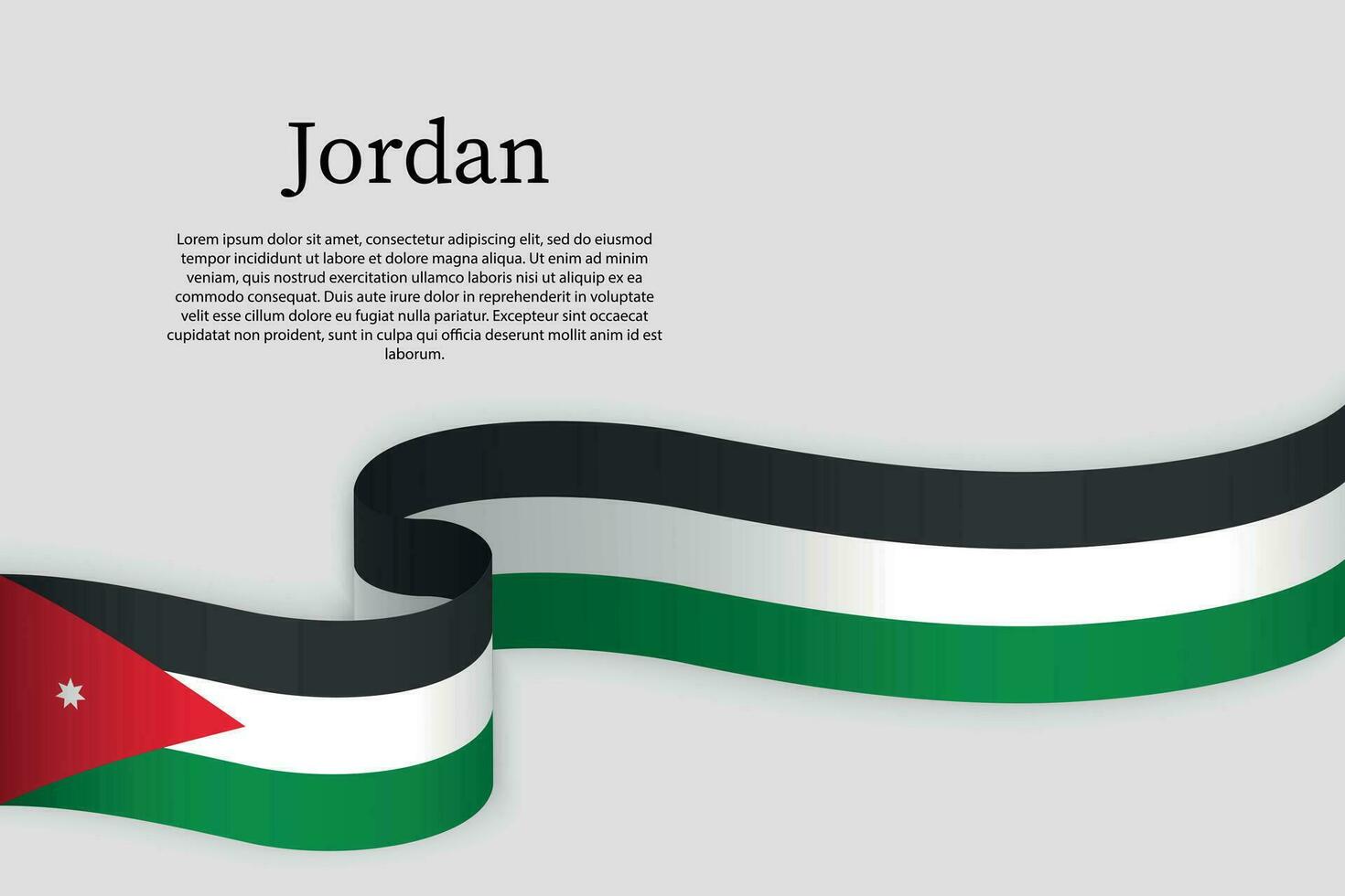 Ribbon flag of Jordan. Celebration background vector