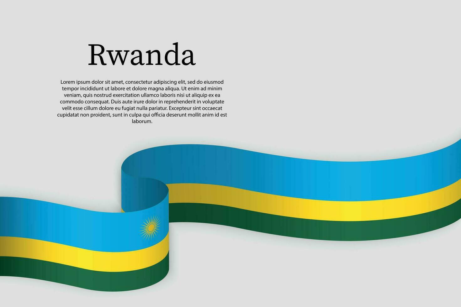 Ribbon flag of Rwanda. Celebration background vector