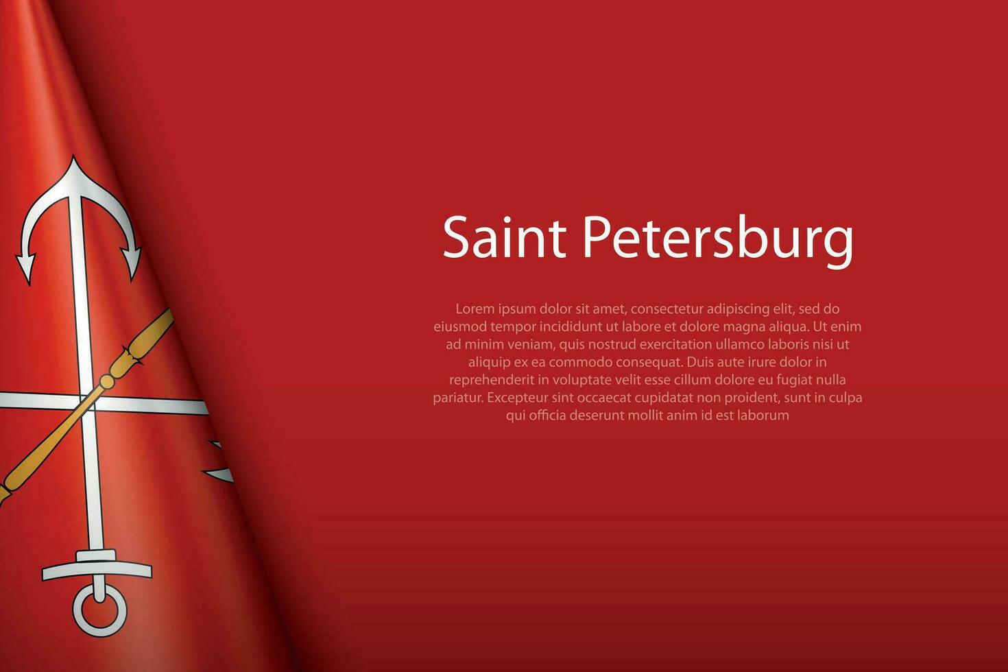 3d bandera de Santo petersburgo, es un ciudad de Rusia, vector