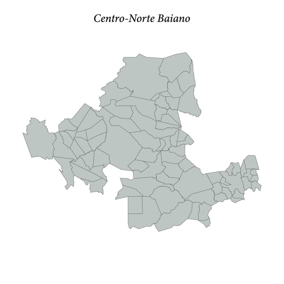 mapa de centro-norte baiano es un mesorregión en bahia con fronteras municipios vector