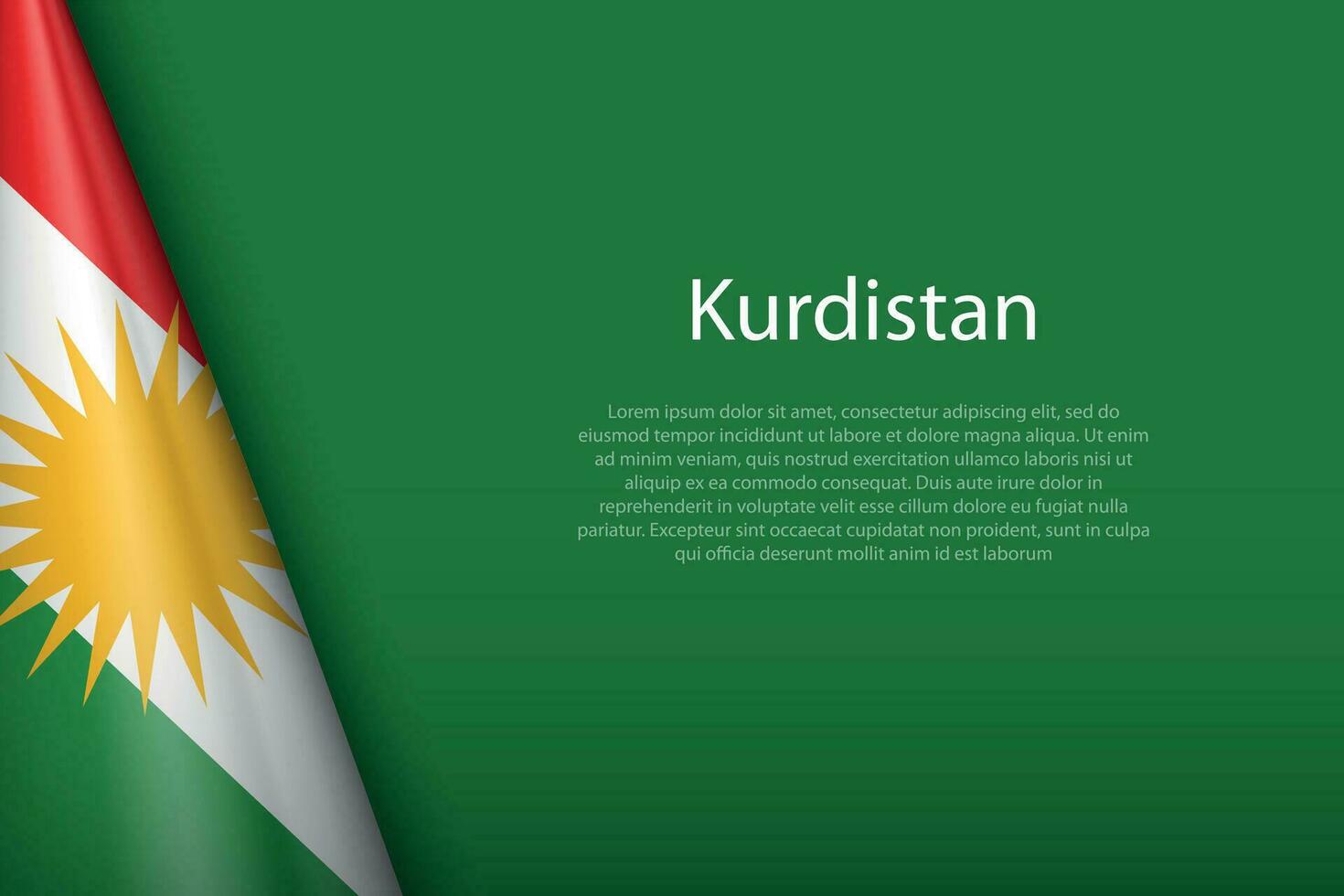 bandera de Kurdistán, étnico grupo, aislado en antecedentes con copyspace vector
