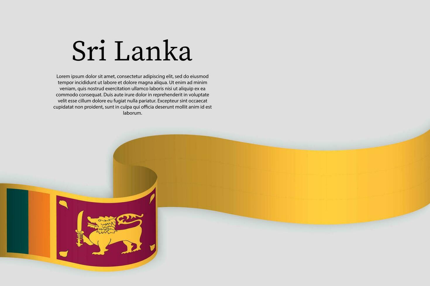 Ribbon flag of Sri Lanka. Celebration background vector
