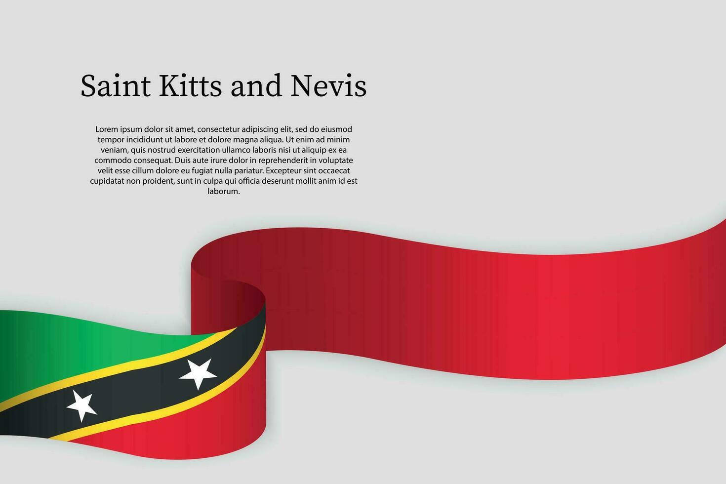 Ribbon flag of Saint Kitts and Nevis. Celebration background vector