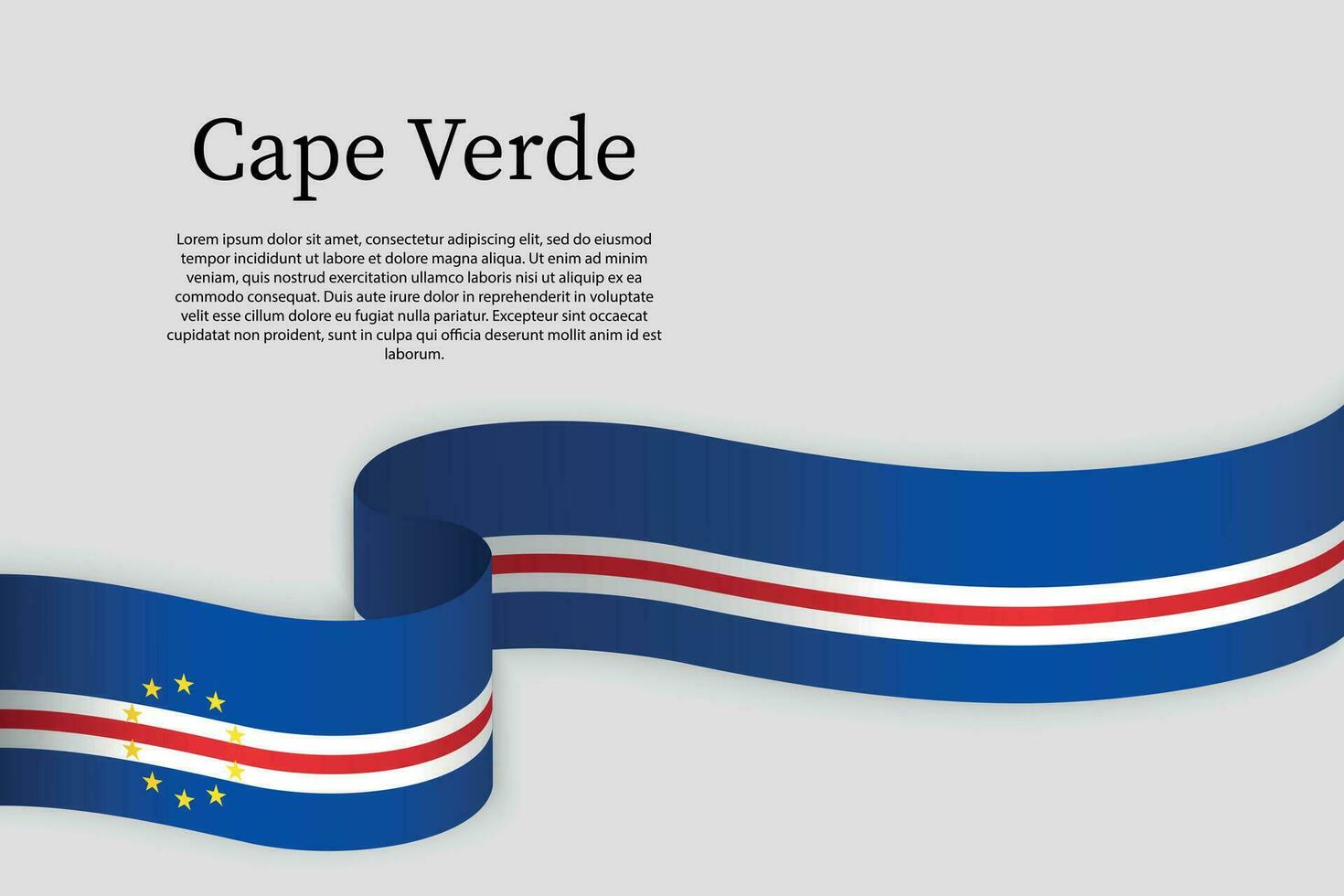 Ribbon flag of Cape Verde. Celebration background vector