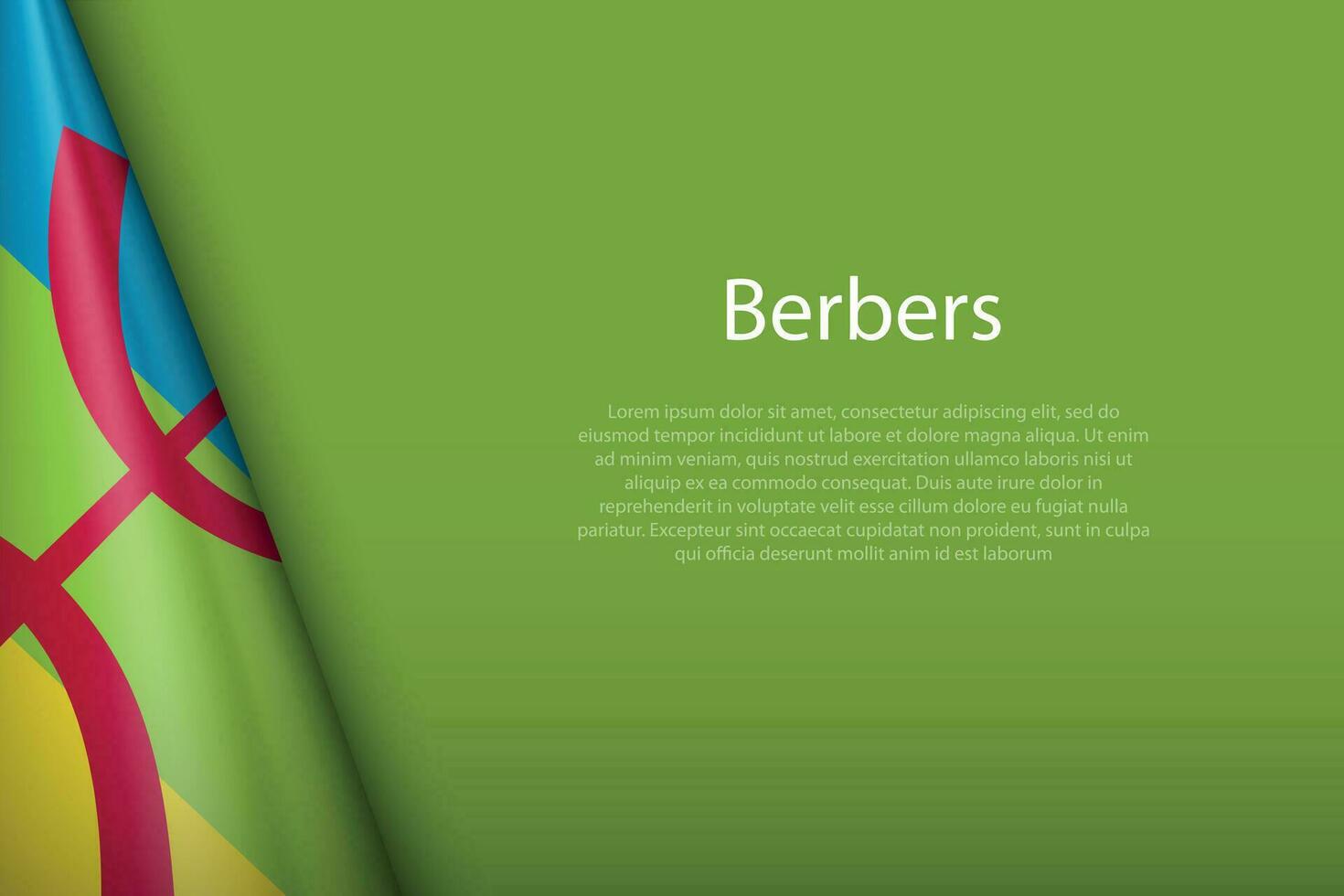 flag of Berbers, Ethnic group, isolated on background with copyspace vector