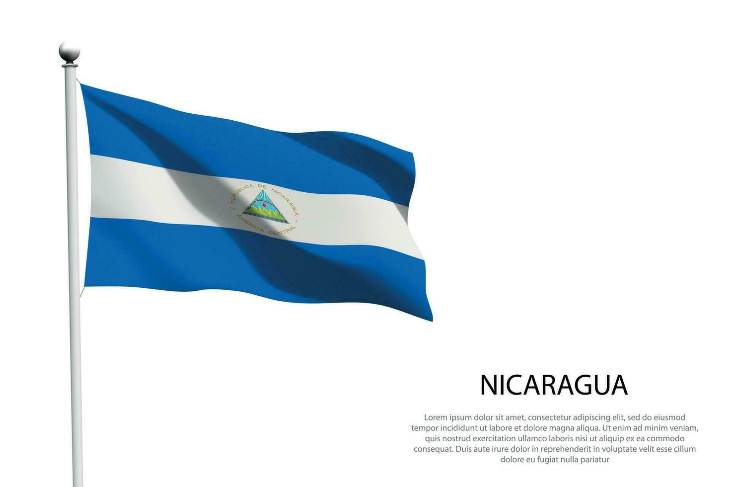 nacional bandera Nicaragua ondulación en blanco antecedentes vector