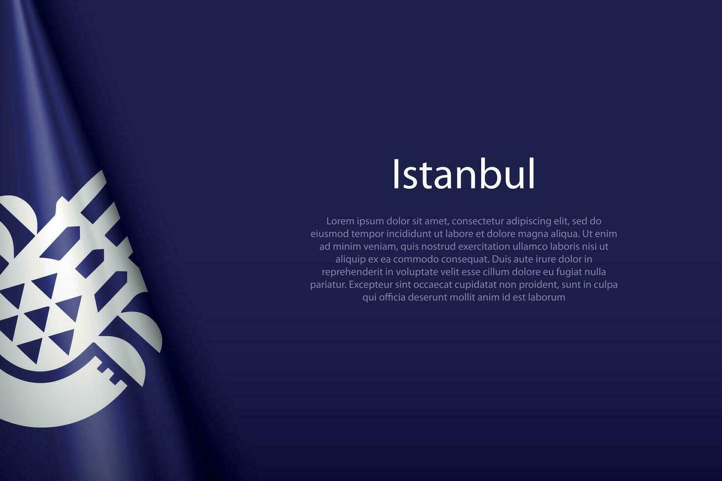 3d bandera de Estanbul, es un ciudad de Turquía vector