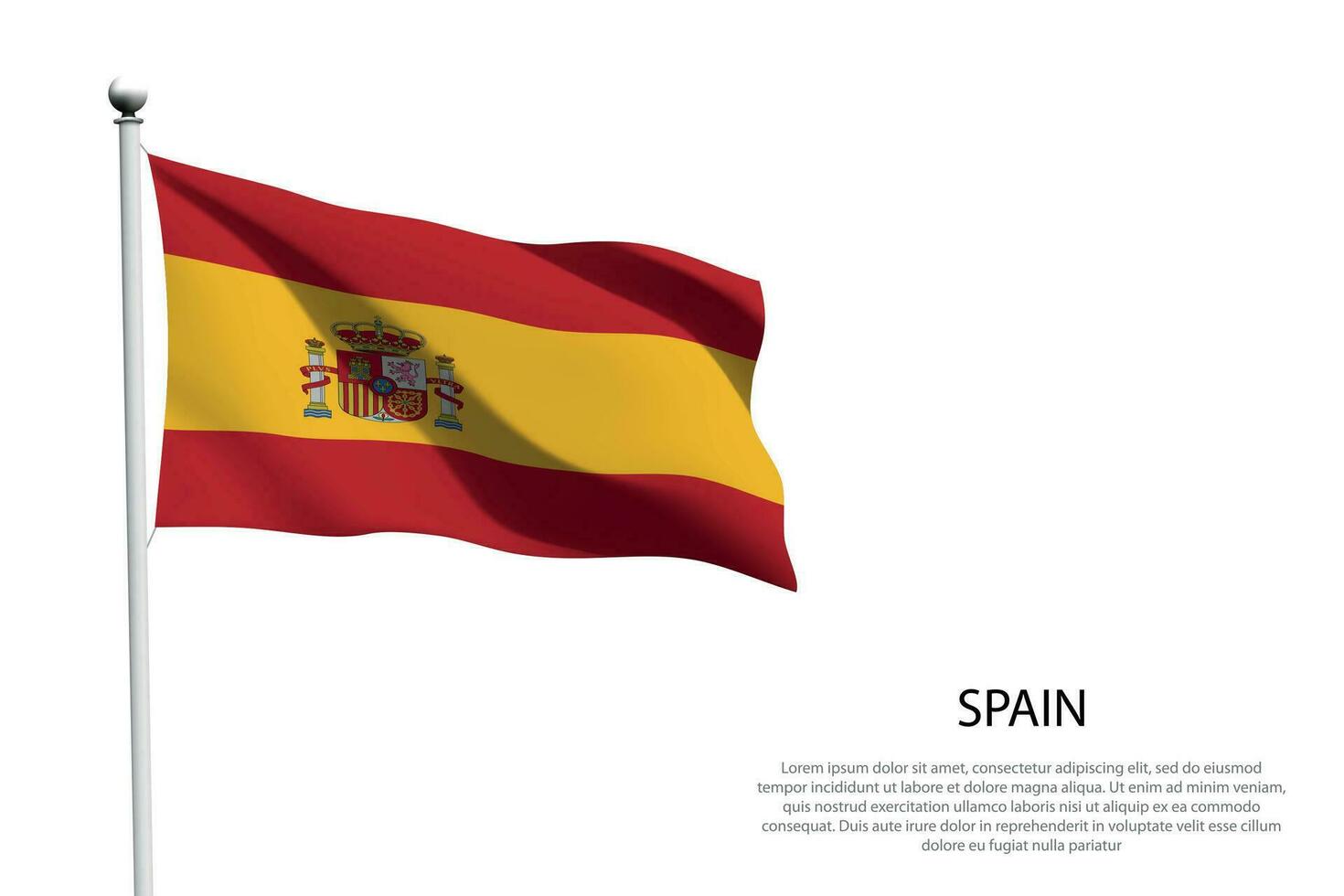 nacional bandera España ondulación en blanco antecedentes vector