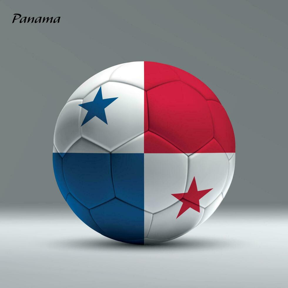 3d realistic soccer ball iwith flag of Panama on studio background vector