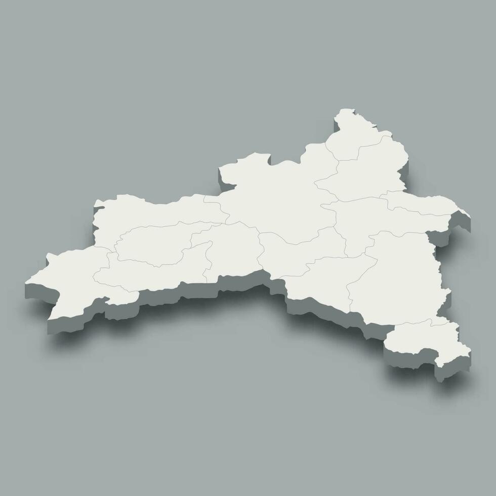 3d isometric map Eastern Anatolia Region of Turkey vector