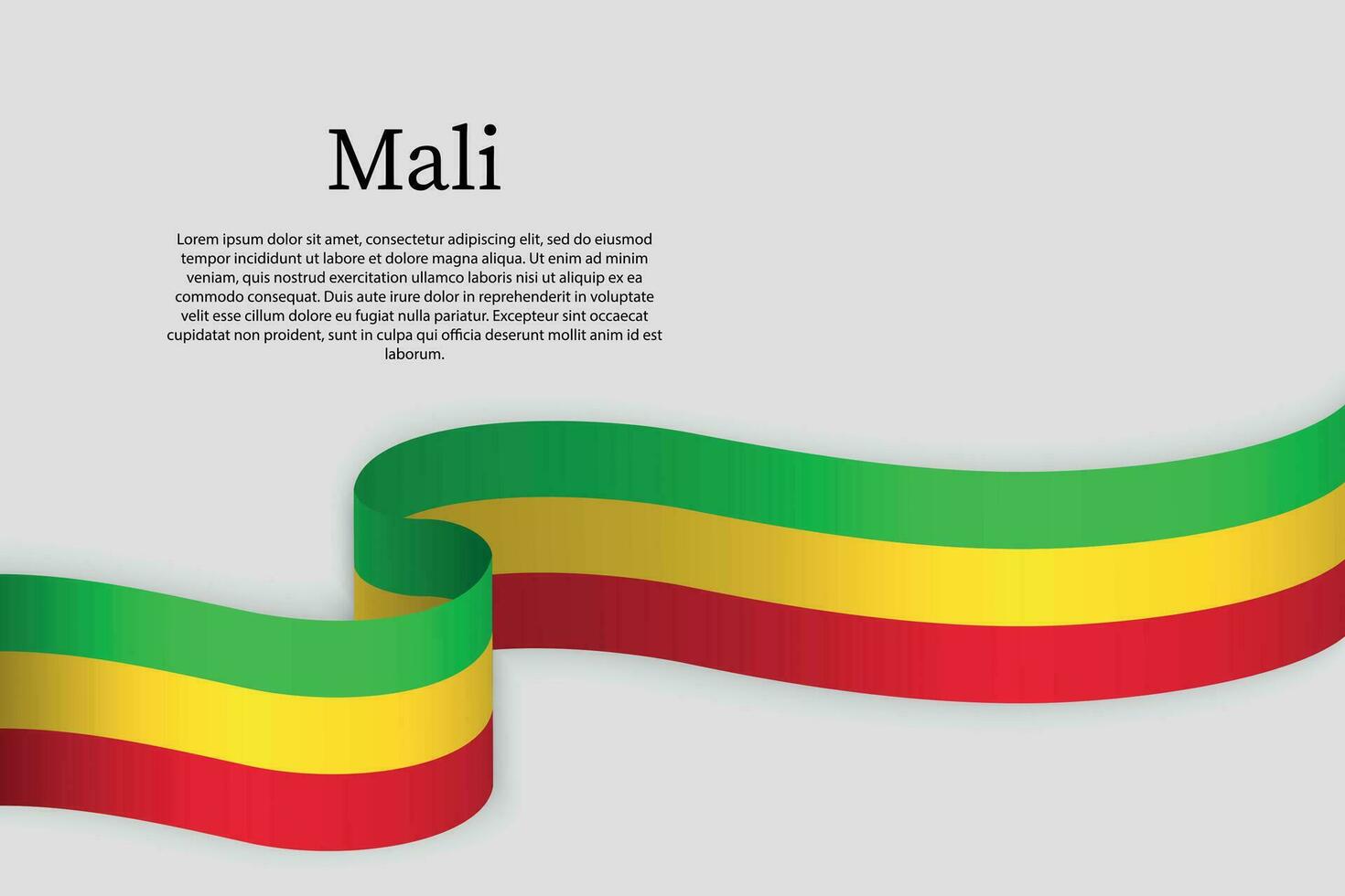 Ribbon flag of Mali. Celebration background vector