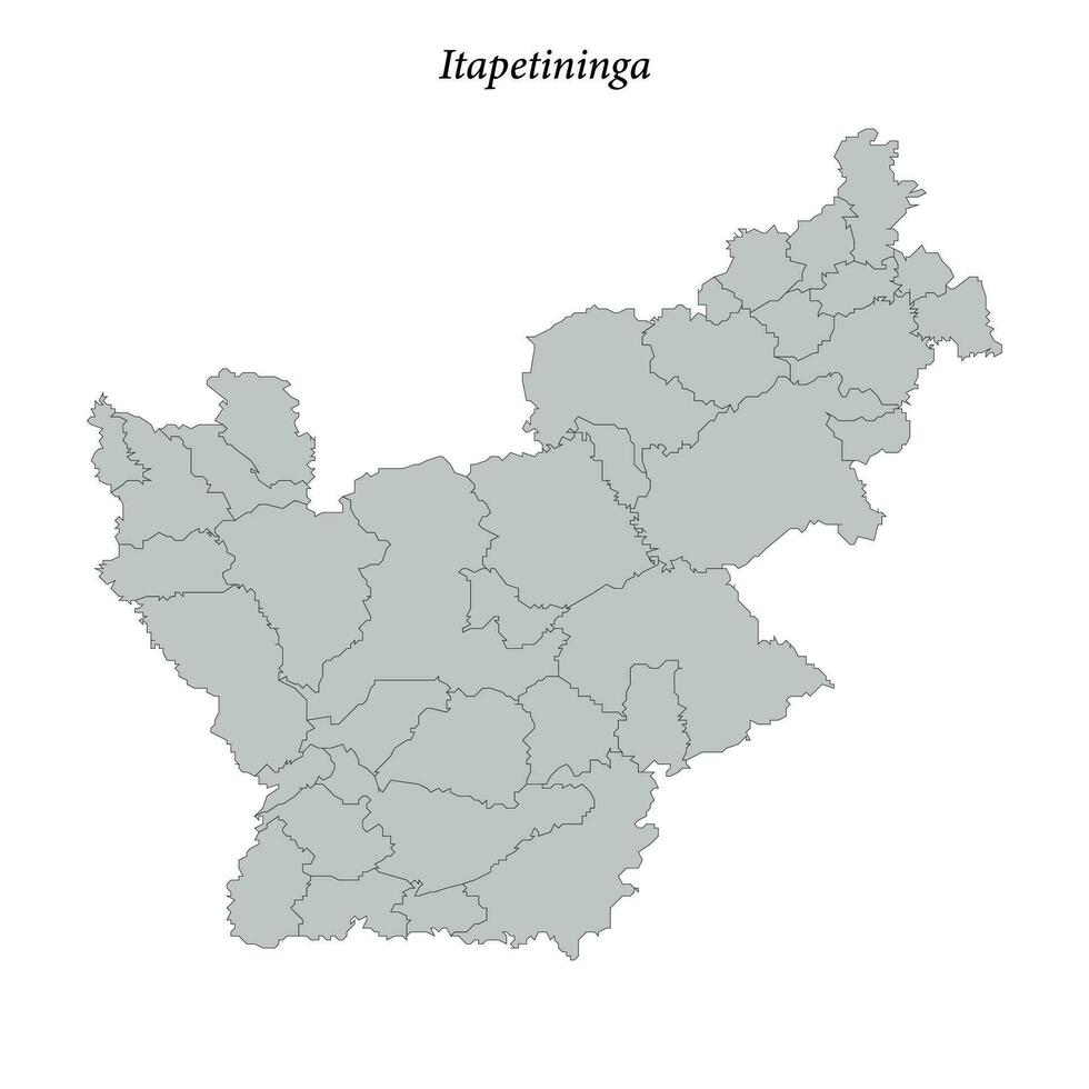 map of Itapetininga is a mesoregion in Sao Paulo with borders municipalities vector