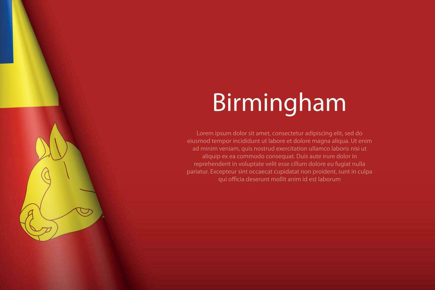 3d flag of Birmingham, is a city of United Kingdom vector