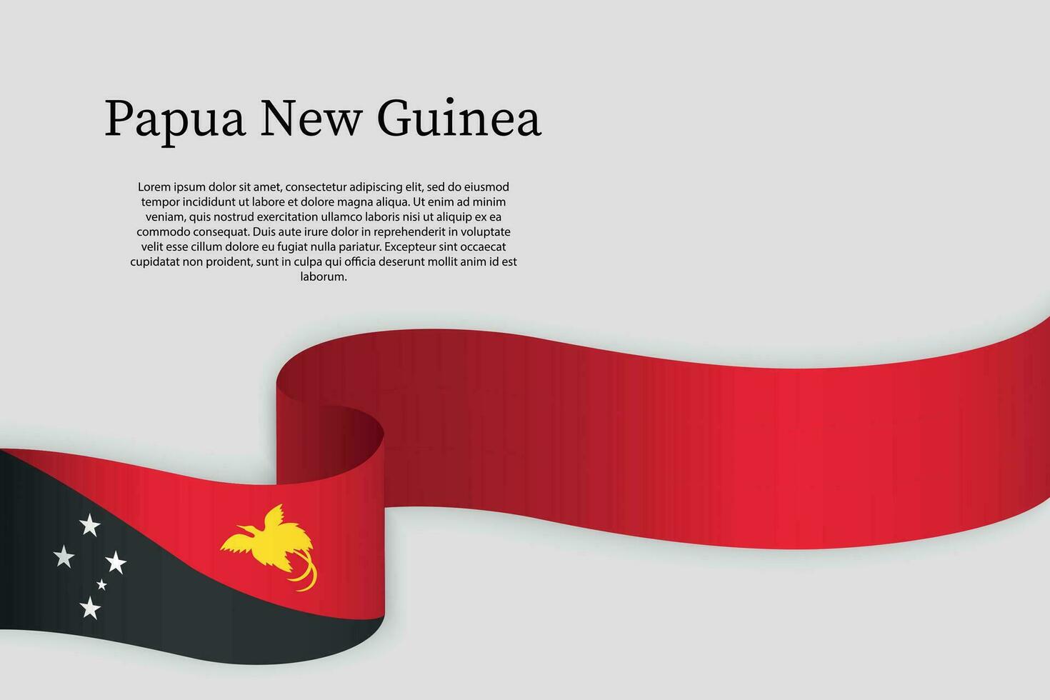 Ribbon flag of Papua New Guinea. Celebration background vector