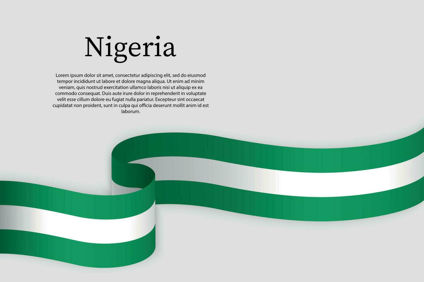 Ribbon flag of Nigeria. Celebration background vector
