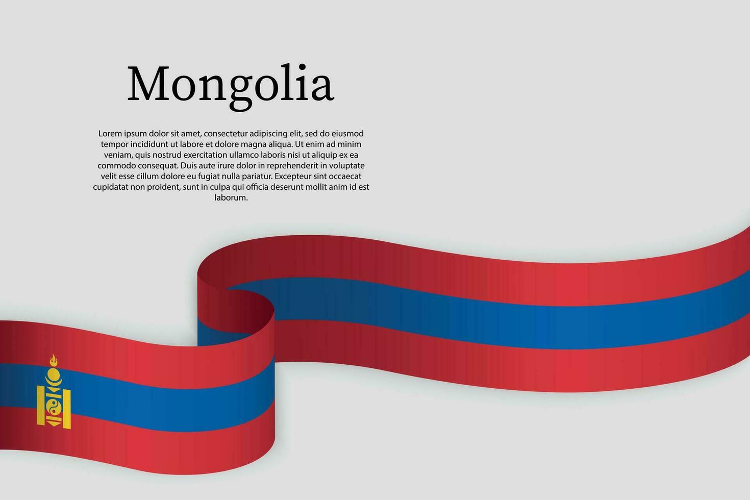 Ribbon flag of Mongolia. Celebration background vector