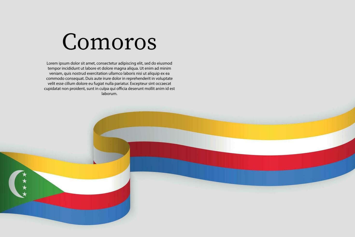 cinta bandera de Comoras. celebracion antecedentes vector