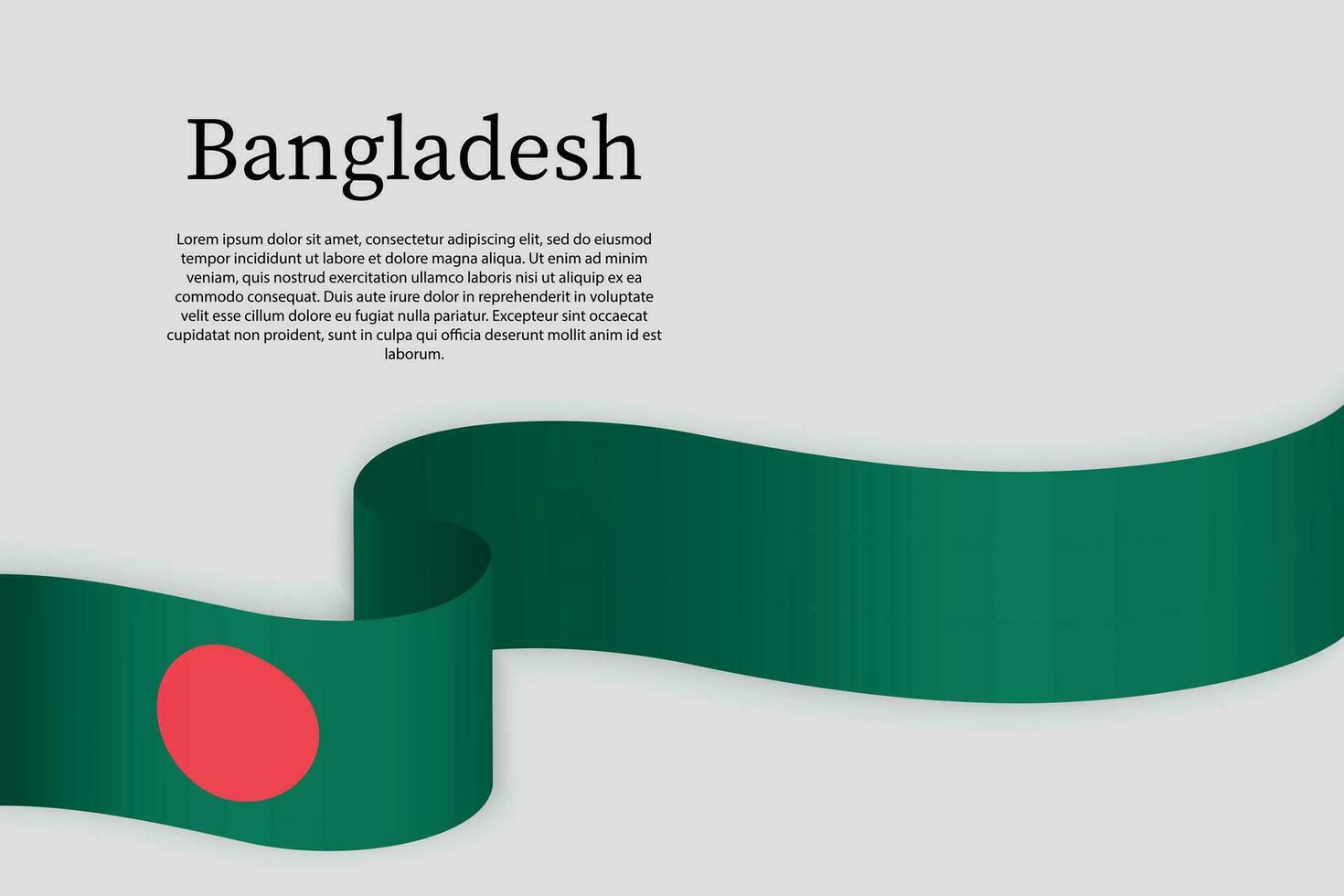 Ribbon flag of Bangladesh. Celebration background vector