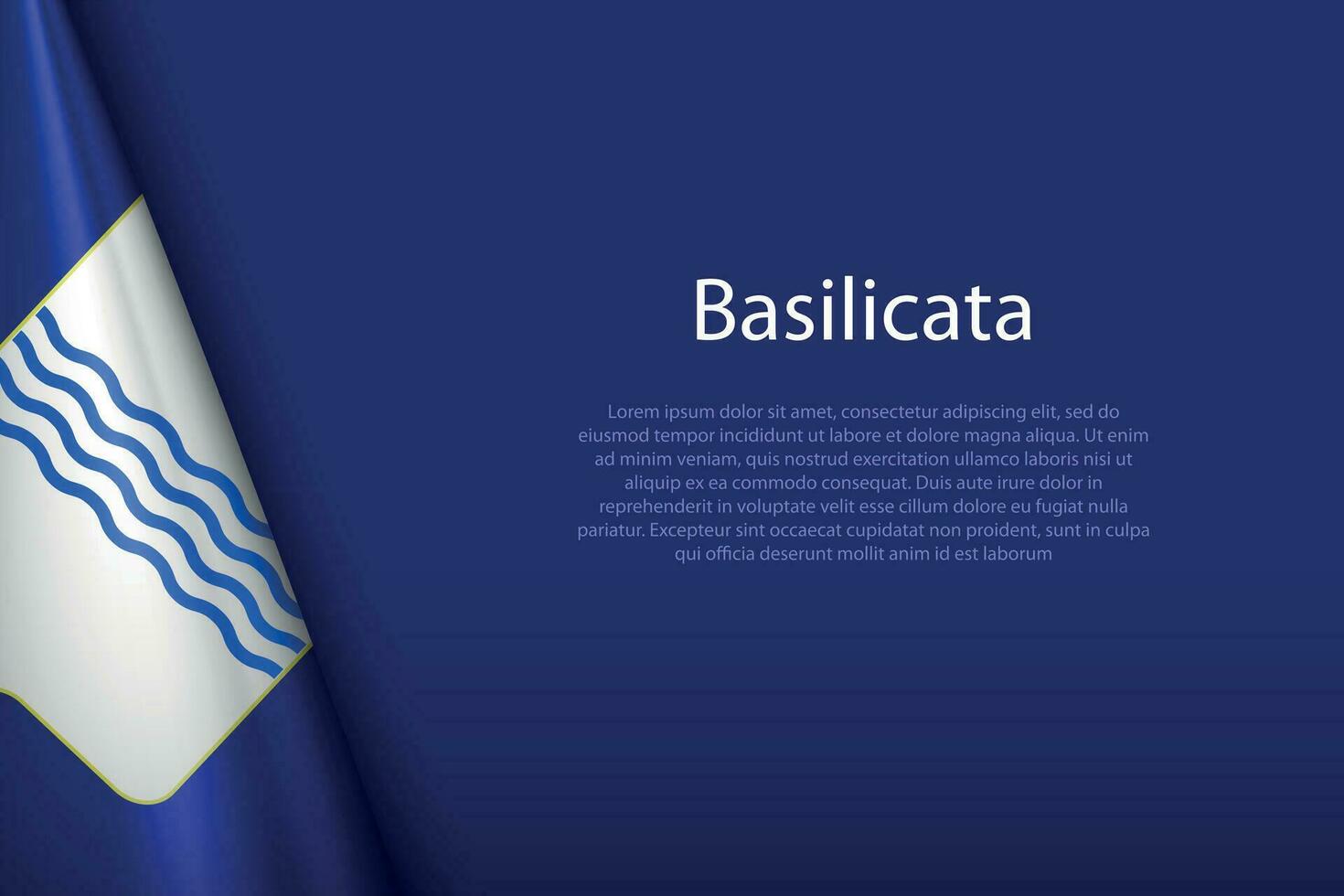 flag Basilicata, region of Italy, isolated on background with copyspace vector
