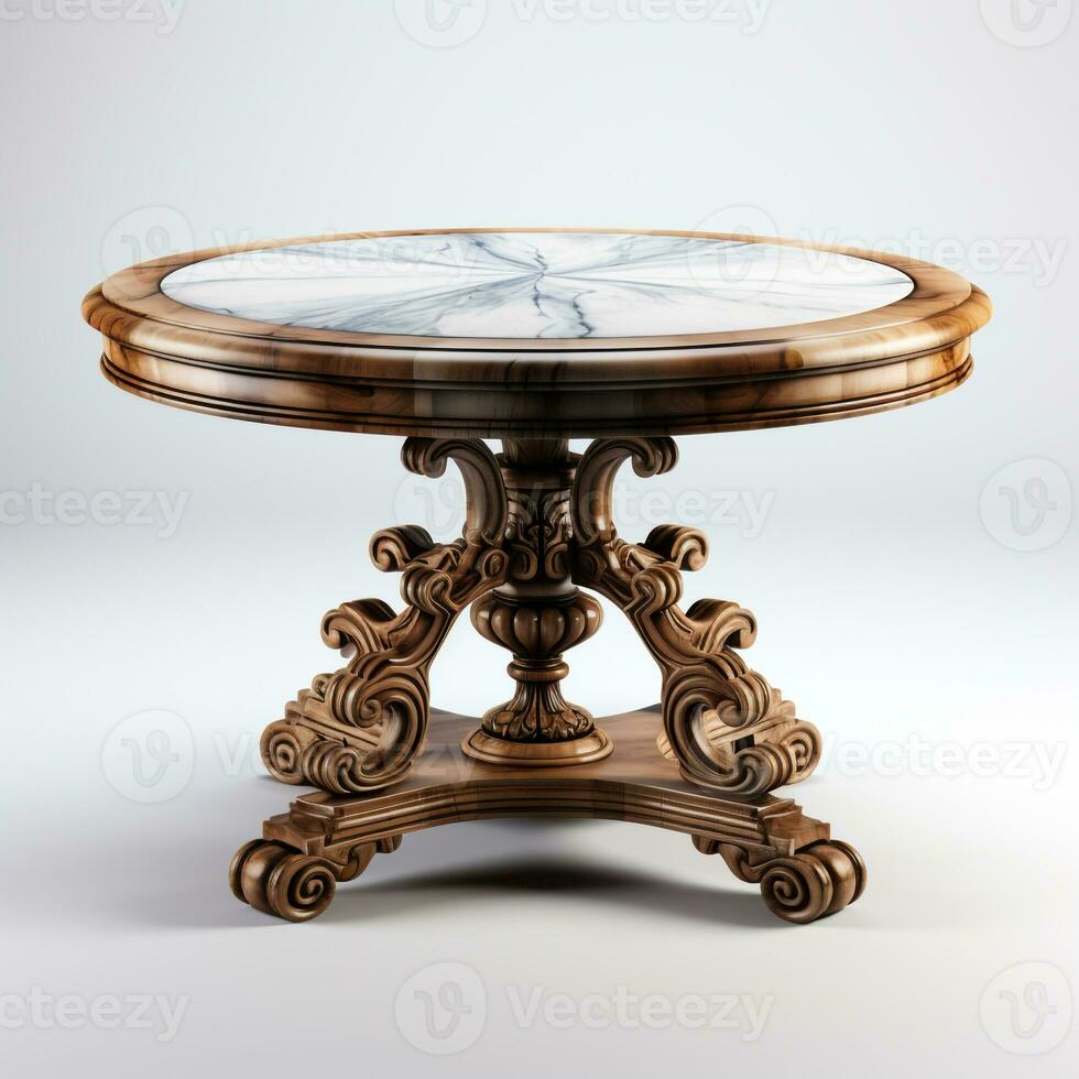 AI generated 3D model of white background table photo