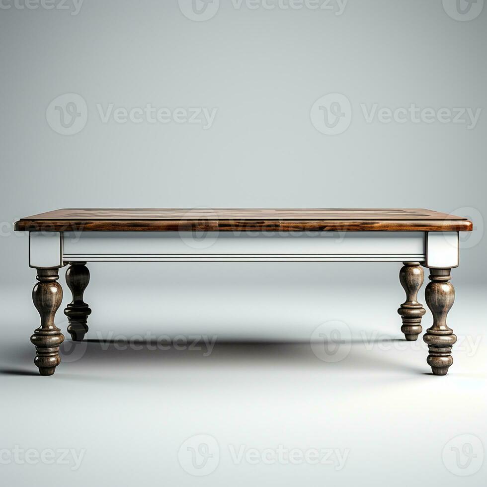 AI generated 3D model of white background table photo