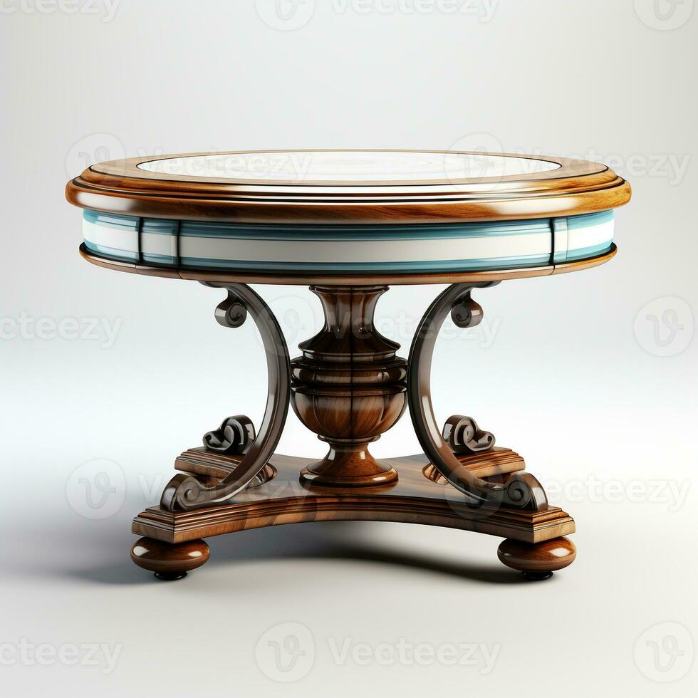 AI generated 3D model of white background table photo