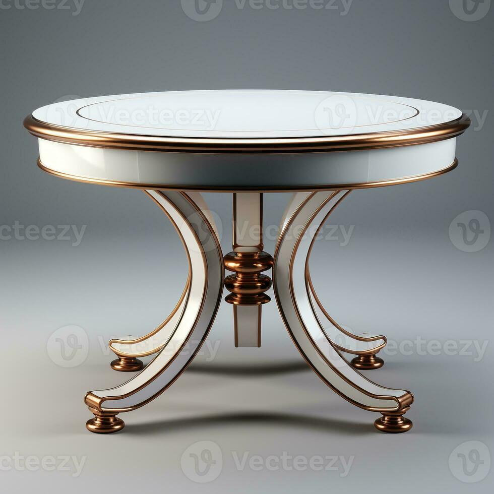 AI generated 3D model of white background table photo