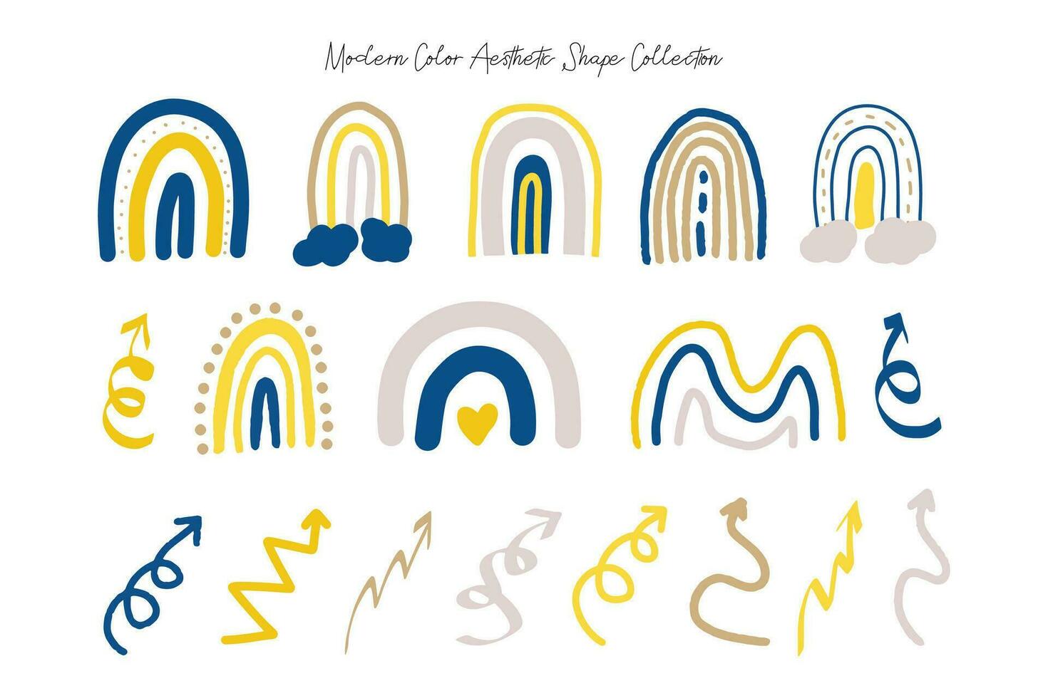 Aesthetic Abstract Shape and Line Collection vector