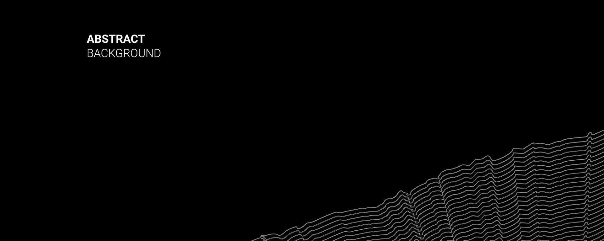Flowing dots particles wave pattern halftone curve shape isolated on black background. Vector in concept of technology, science, and modern.