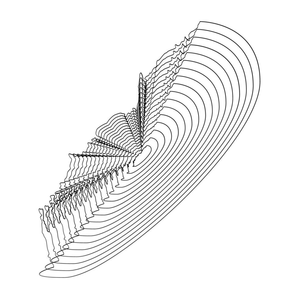 resumen ondulado líneas elemento. fluido partículas ola modelo 3d curva medios tonos elemento vector en el concepto de tecnología, ciencia, y moderno
