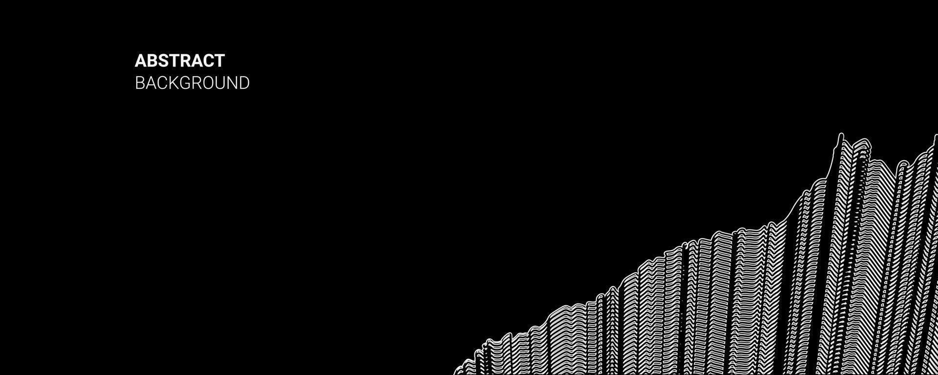 Flowing dots particles wave pattern halftone curve shape isolated on black background. Vector in concept of technology, science, and modern.