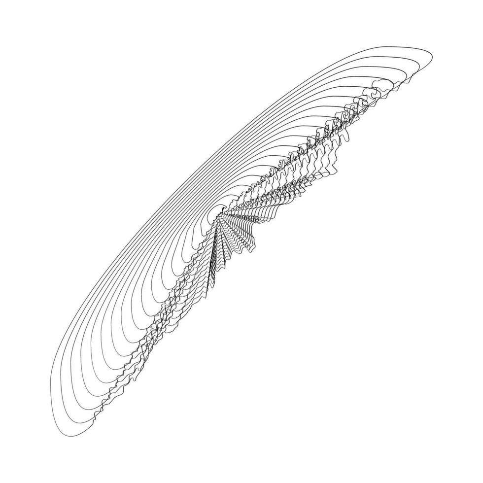 abstract wavy lines element. Flowing particles wave pattern 3D curve halftone. Element Vector in the concept of technology, science, and modern