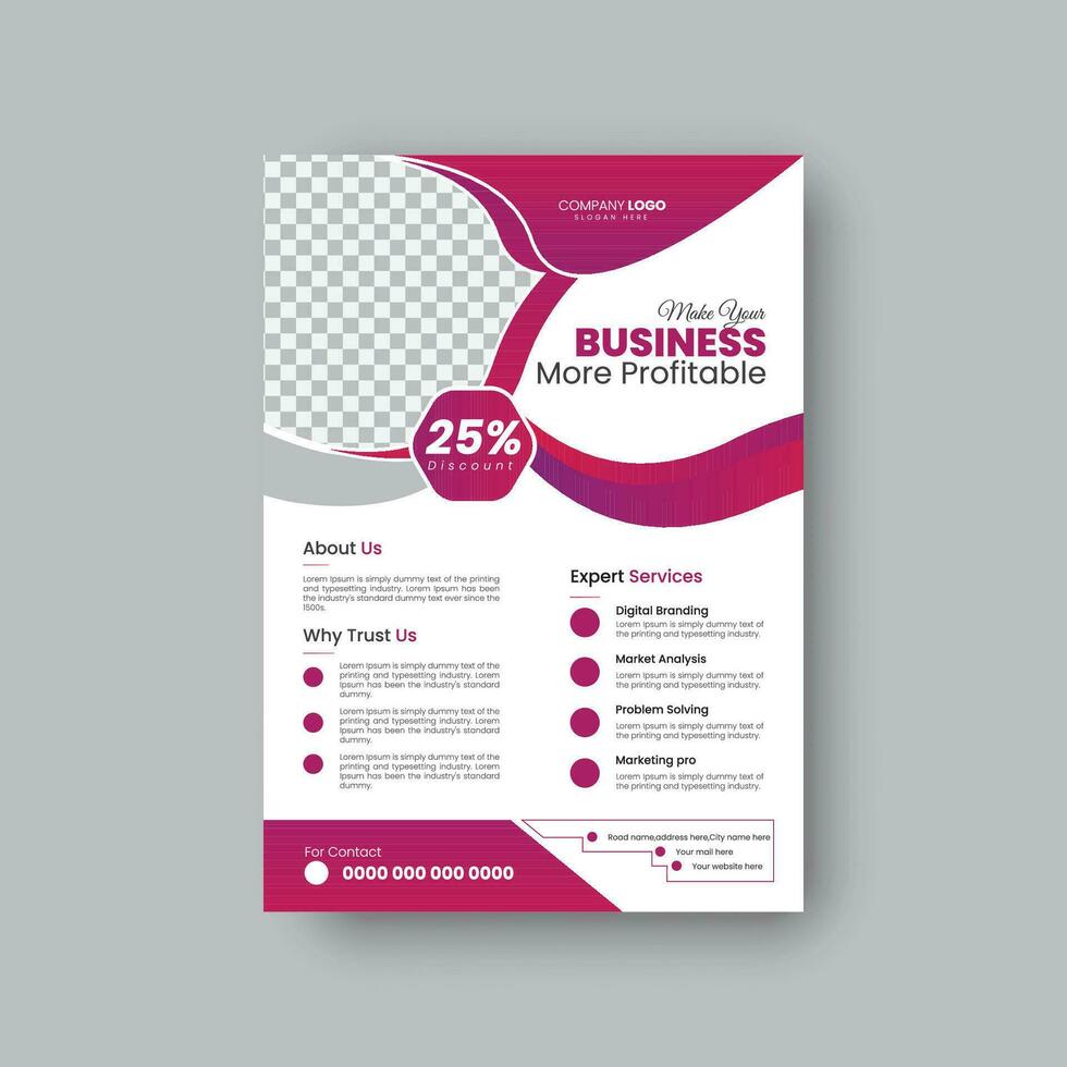 Modern minimalist business flyer design template vector