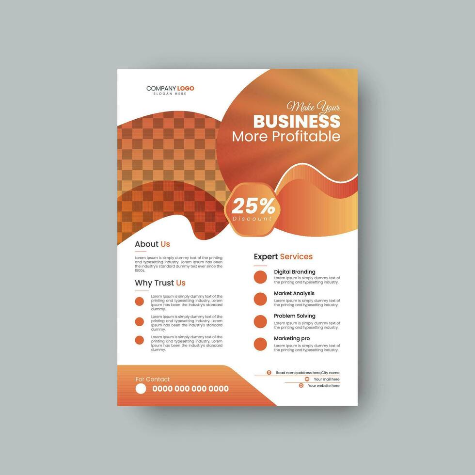 Corporate creative business flyer or leaflet design template. vector