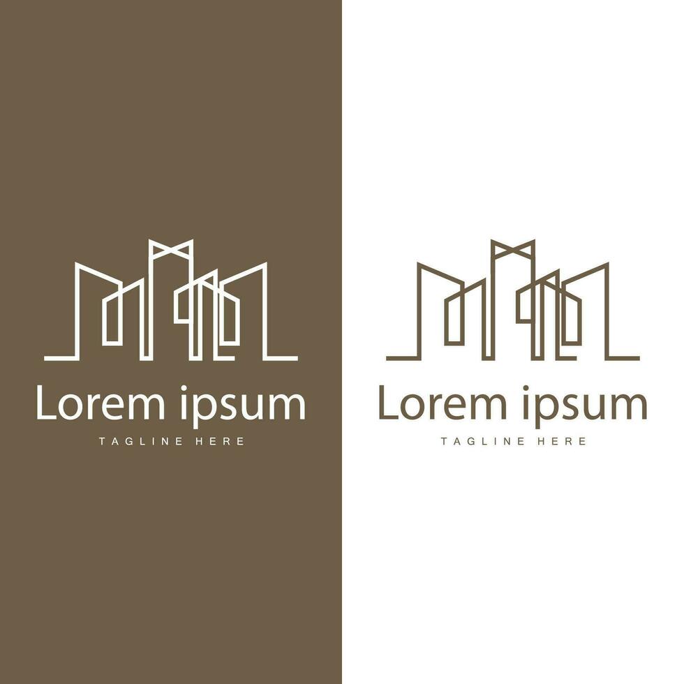 Modern City Building Logo Design, Luxurious and Simple Urban Architecture vector