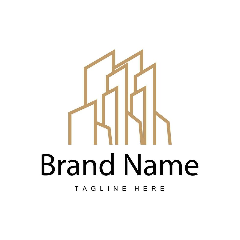 Modern City Building Logo Design, Luxurious and Simple Urban Architecture vector