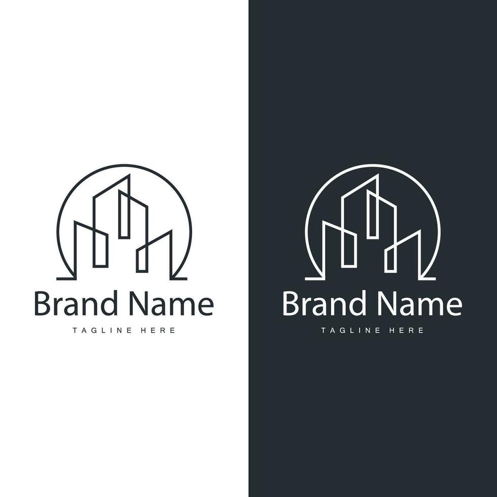 Modern City Building Logo Design, Luxurious and Simple Urban Architecture vector