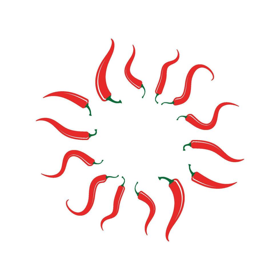 Red hot natural chili icon vector Illustration