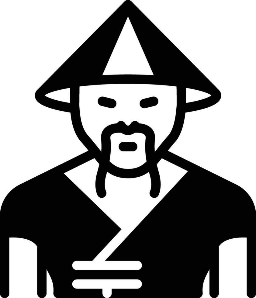 solid icon for chinese vector