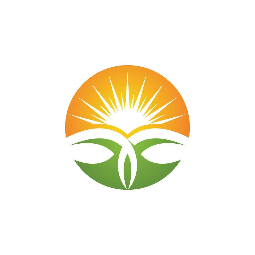 Logos of green Tree leaf ecology vector