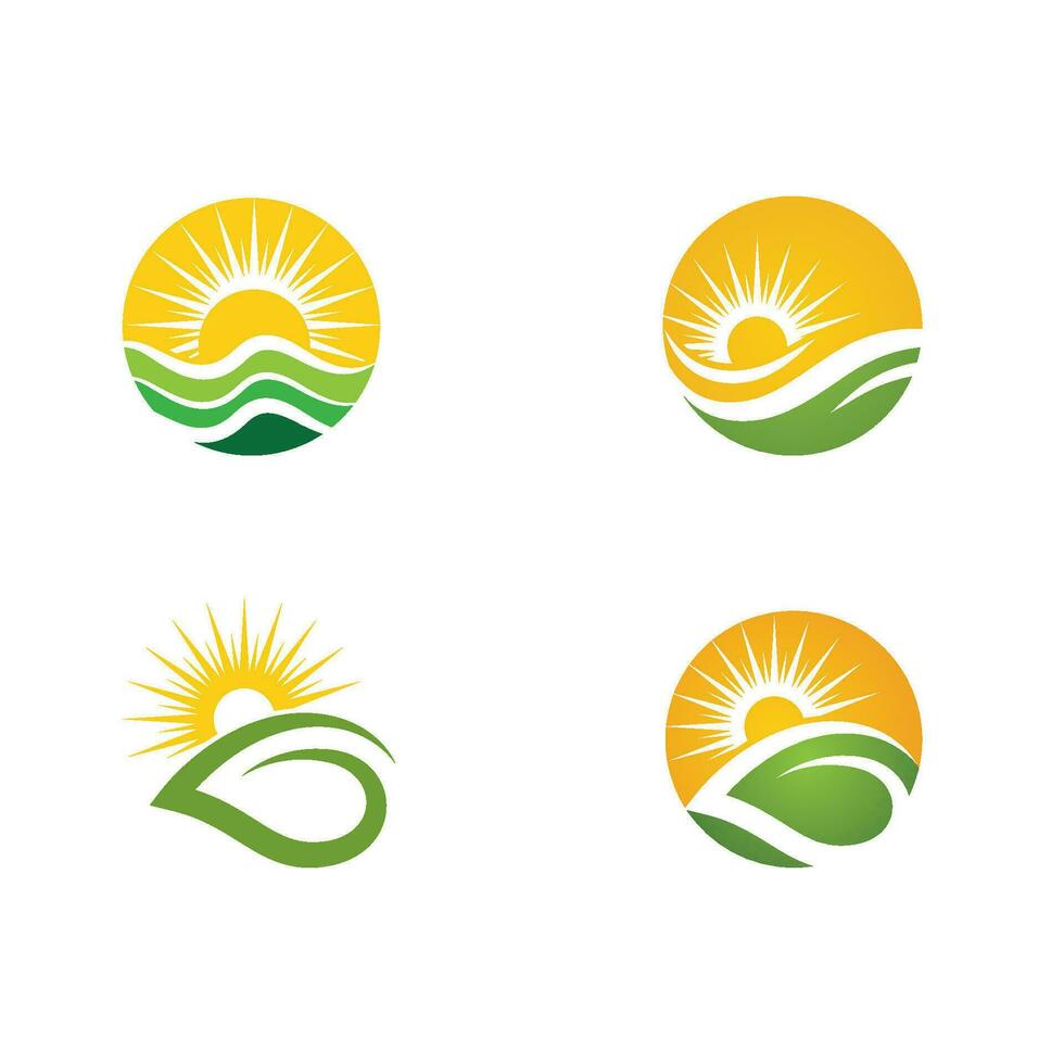 Logos of green Tree leaf ecology vector