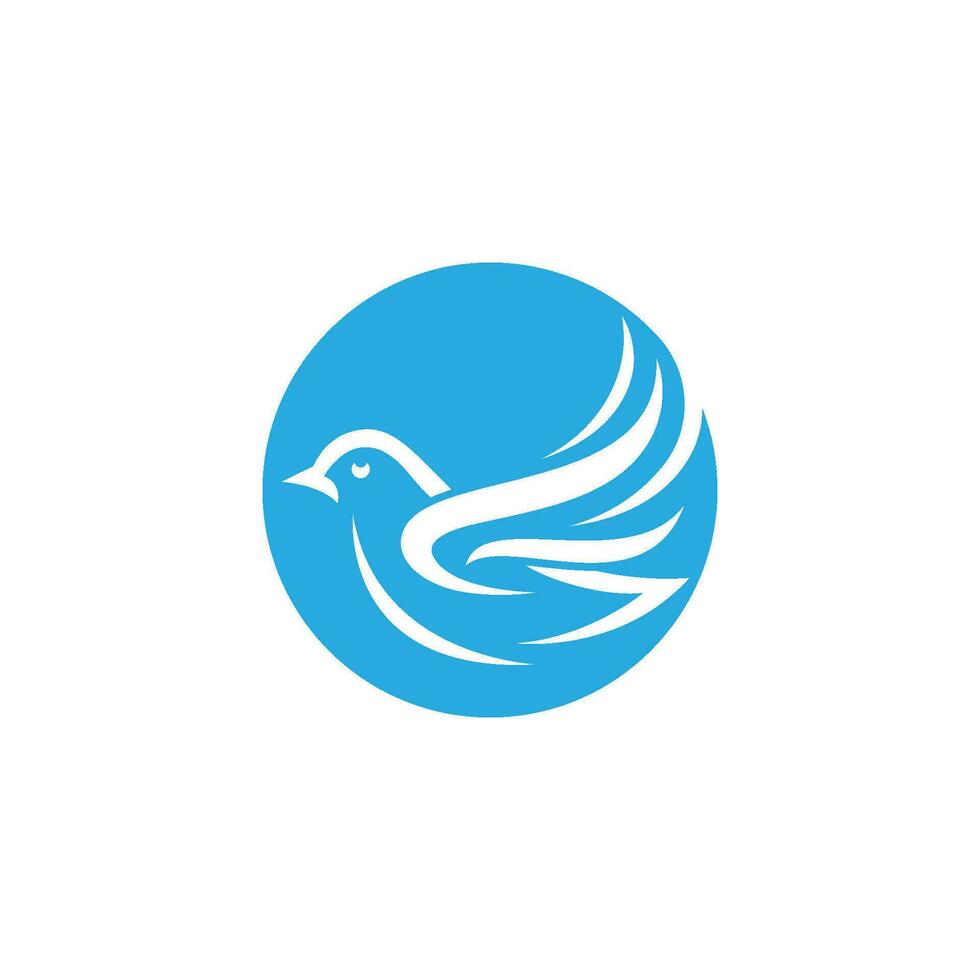 Ilustración de vector de plantilla de icono de paloma de ala de pájaro