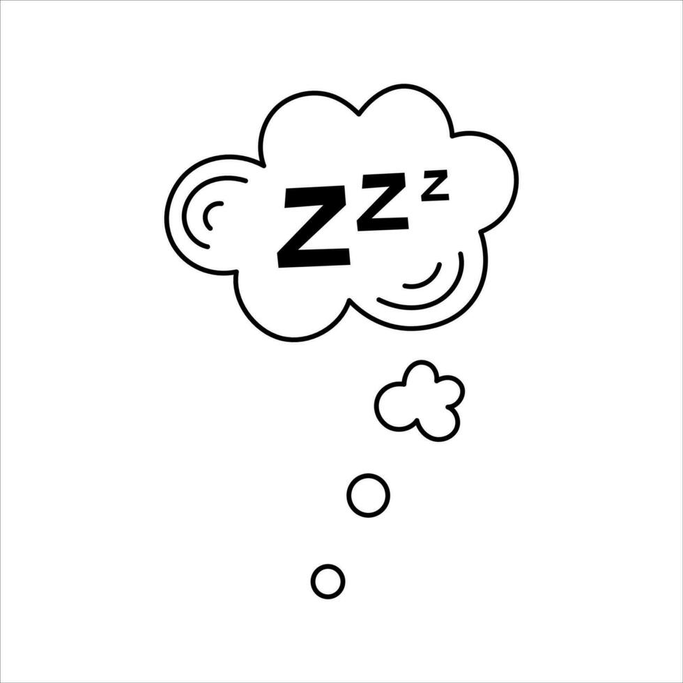 zzz, dormir, sueño nube vector