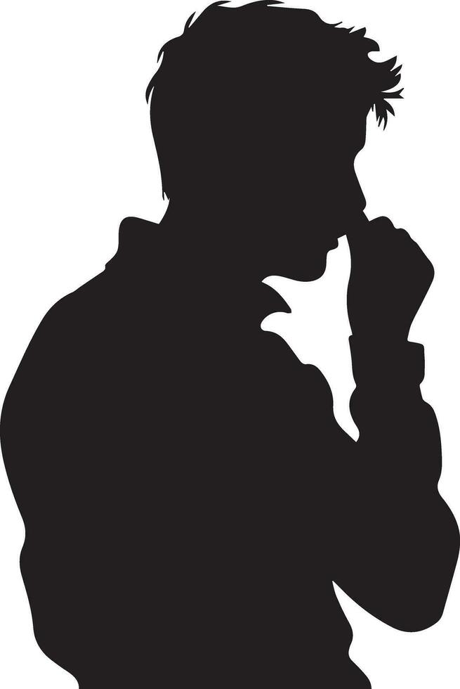 Man thinking vector silhouette 7