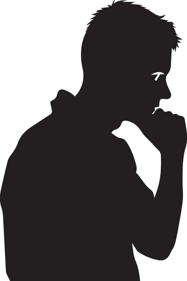 Man thinking vector silhouette 10