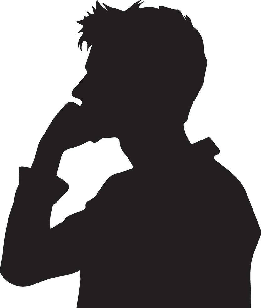 Man thinking vector silhouette 8