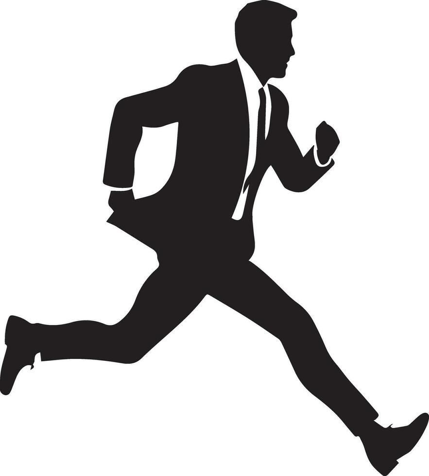 Business man run vector silhouette 2