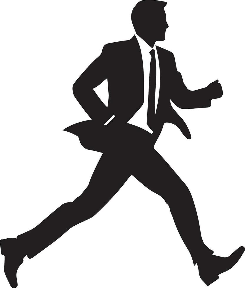 Business man run vector silhouette 12